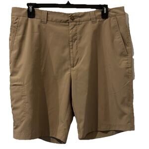 PGA Tour Mens Tech Cargo Golf Shorts Sz 38 Pro Series Taupe
